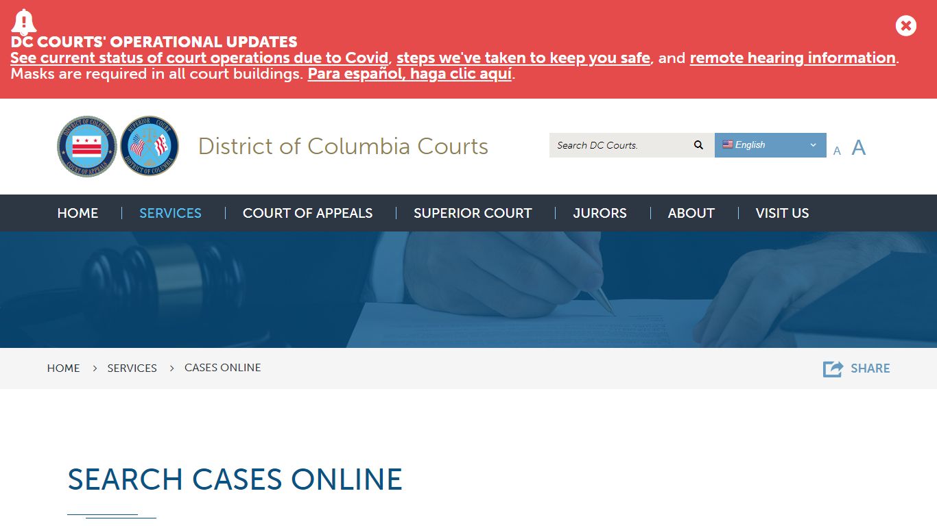 Cases Online | District of Columbia Courts